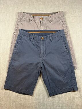 Lot of 2 Tommy Bahama Boracay Stretch Chino Shorts Charcoal & Navy Blue Size 30
